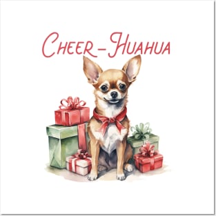 Christmas Chihuahua Pun Posters and Art